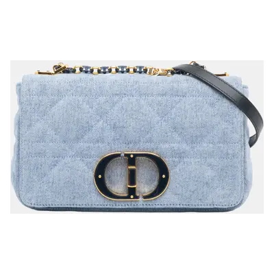 Dior Blue Medium Denim Macrocannage Caro Bag