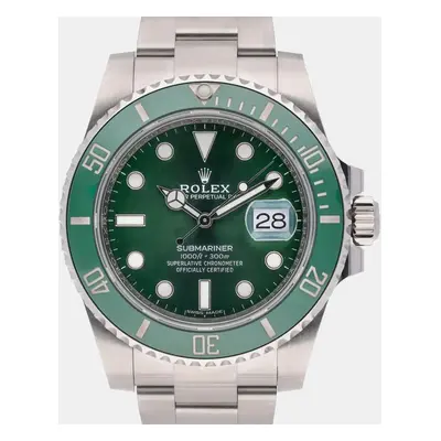 Rolex Green Stainless Steel Submariner Automatic Men's Wristwatch mm