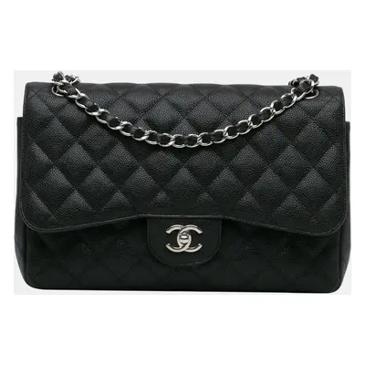 Chanel Black Jumbo Classic Caviar Double Flap