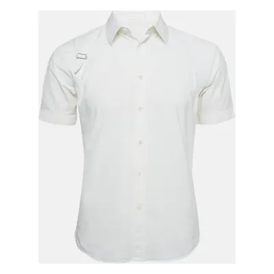 Alexander McQueen White Cotton Harness Short Sleeve Shirt