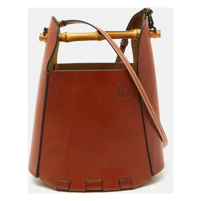 Loewe Brown Leather Bamboo Bucket Bag