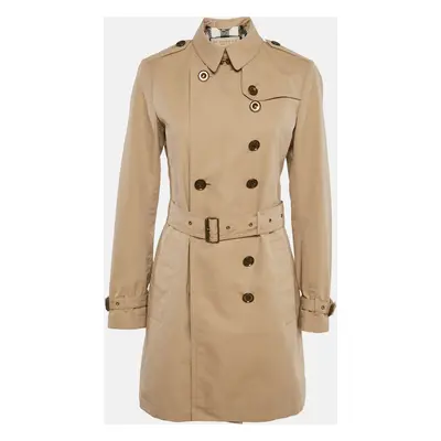 Burberry Brit Beige Cotton Double Breasted Trench Coat