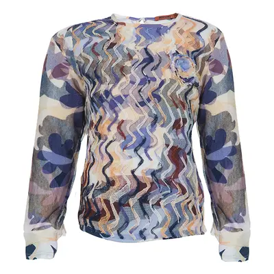 Missoni Multicolor Mesh Applique Long Sleeve T-Shirt