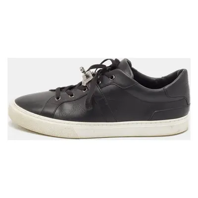 Hermes Black Leather Day Low Top Sneakers Size