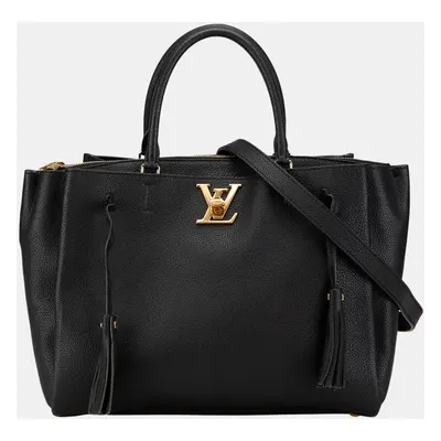 Louis Vuitton Black Leather Lockmeto Satchel