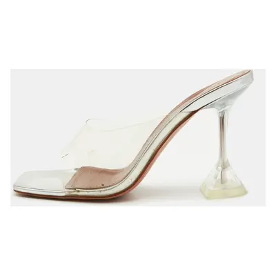 Amina Muaddi Transparent PVC Lupita Slide Sandals Size