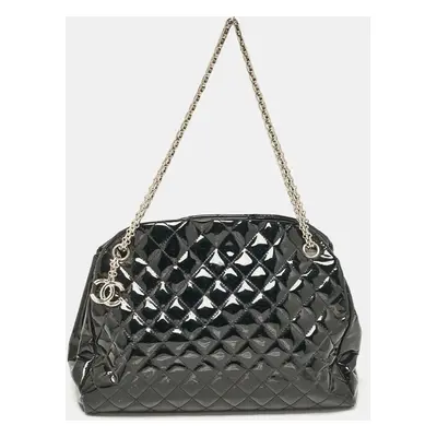 Chanel Black Quilted Patent Leather Just Mademoiselle Bag