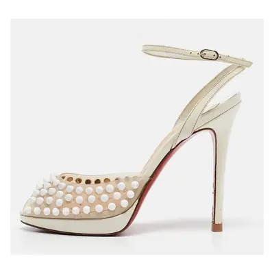 Christian Louboutin Transparent/Cream Patent and PVC St Jeanette Pumps Size