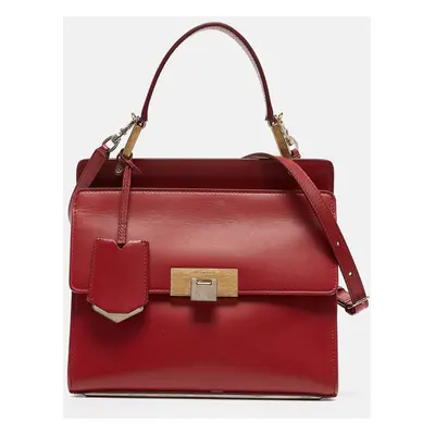 Balenciaga Red Leather Le Dix Cartable Top Handle Bag