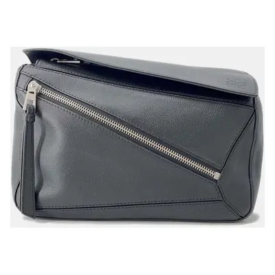 Loewe Black Leather Small Puzzle Bumbag