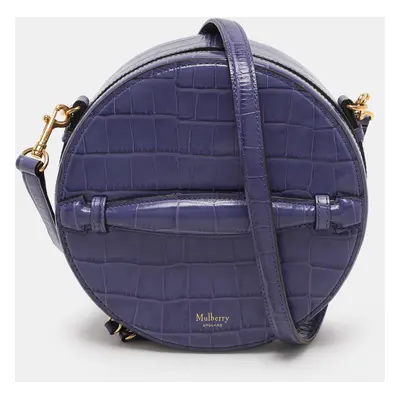 Mulberry Purple Croc Embossed Leather Trunk Bag