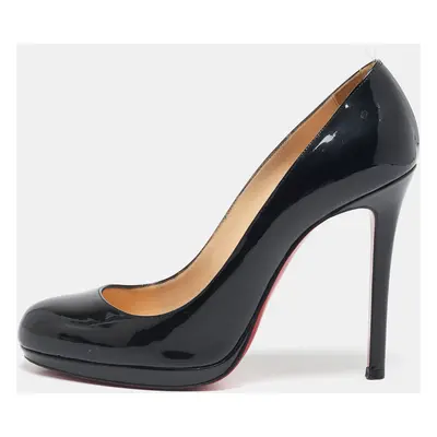 Christian Louboutin Black Patent Leather New Simple Pumps Size 38.5