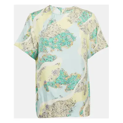 Emilio Pucci Multicolor Floral Print Silk Top