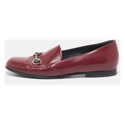 Gucci Red Patent Leather Horsebit Slip On Loafers Size