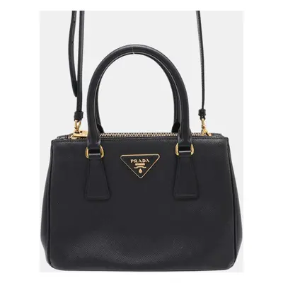 Prada Black Leather Saffiano Galleria Handbag