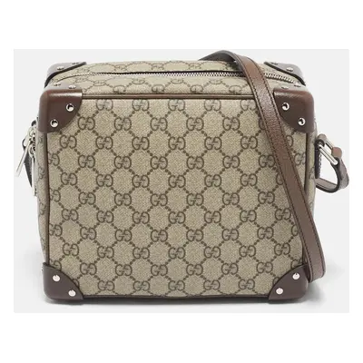 Gucci Beige/Ebony GG Supreme Canvas and Leather Square Messenger Bag