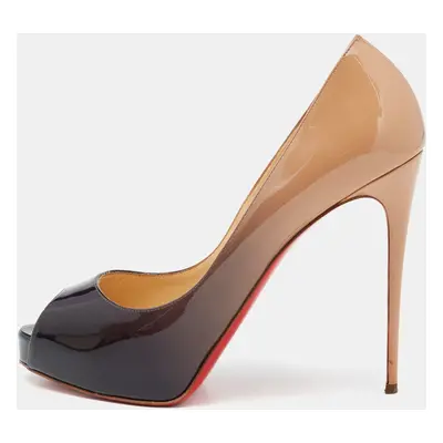 Christian Louboutin Black/Beige Degrade Patent Leather New Very Prive Pumps Size 39.5