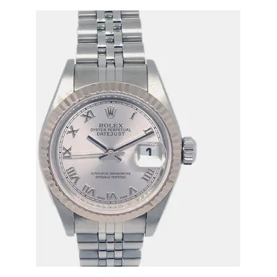 Rolex Silver Stainless Steel Datejust Automatic Women's Wristwatch mm