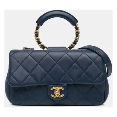 Chanel Blue Medium Lambskin In the Loop Flap