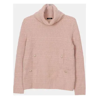 Chanel Pink Cashmere Blend Knit Pullover Size