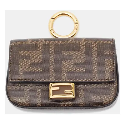 Fendi Tobacco Zucca Coated Canvas Nano Baguette Charm Bag