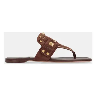 Valentino Brown Plaster Caster Suede Sandals IT