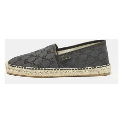 Gucci Black/Blue GG Canvas and Leather Espadrille Flats Size