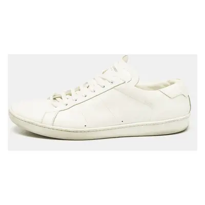 Saint Laurent White Leather Court Classic Lace Up Sneakers Size