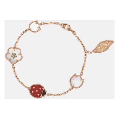 Van Cleef & Arpels 18K Pink Gold Lucky Motifs Spring Bracelet