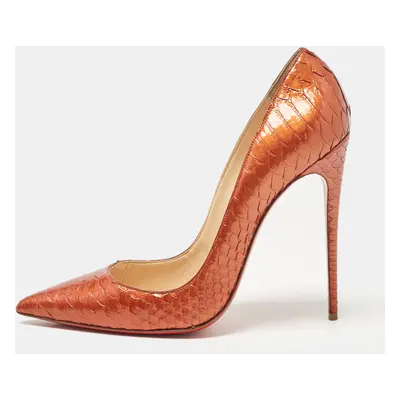 Christian Louboutin Orange Python So Kate Pumps Size