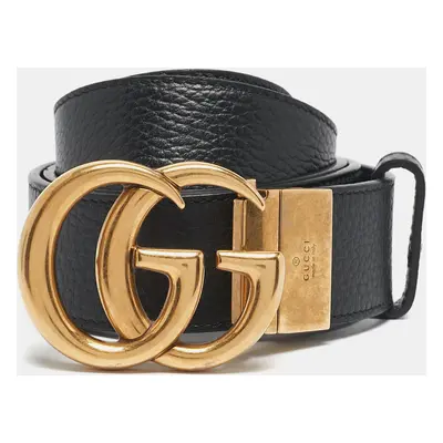 Gucci Black/Brown Leather GG Marmont Reversible Belt