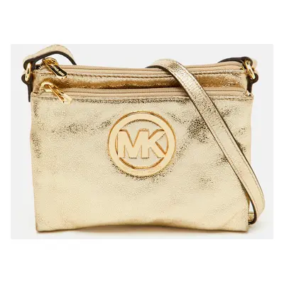 MICHAEL Michael Kors Metallic Gold Leather Fulton Crossbody Bag