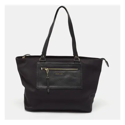 Cole Haan Black Nylon Zip Shopper Tote