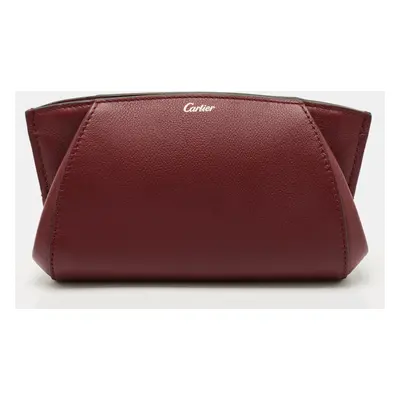 Cartier Red Leather C De Cartier Clutch