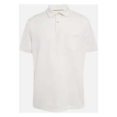 Loro Piana White Cotton Pique Polo T-Shirt