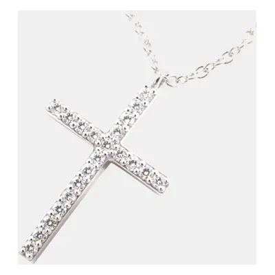 Tiffany & Co. 18K White Gold and Diamond Cross Pendant Necklace