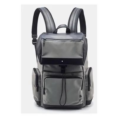 Montblanc Grey/Black Nylon and Leather Nightflight Backpack