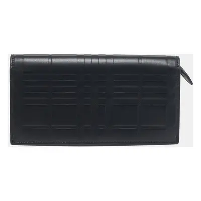 Burberry Black Leather Bifold Long Wallet