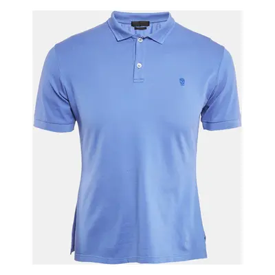 Alexander McQueen Blue Cotton Pique Polo T-Shirt