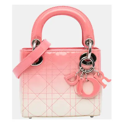 Dior Pink Micro Ombre Patent Cannage Lady Dior