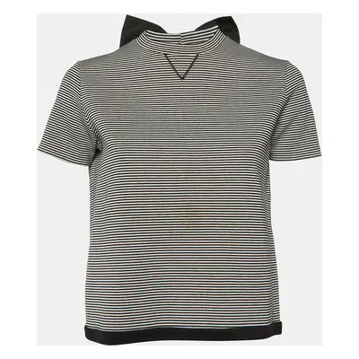 RED Valentino Monochrome Striped Bow Detail T-Shirt