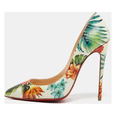 Christian Louboutin Multicolor Floral Printed Leather Pigalle Follies Pumps Size