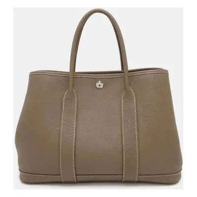 Hermes Etoupe Negonda Leather Garden Party TPM Tote Bag