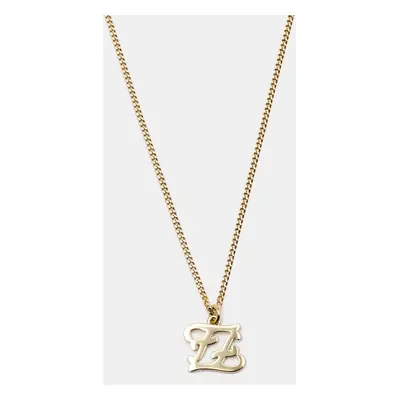 Fendi Karligraphy Gold Tone Pendant Necklace