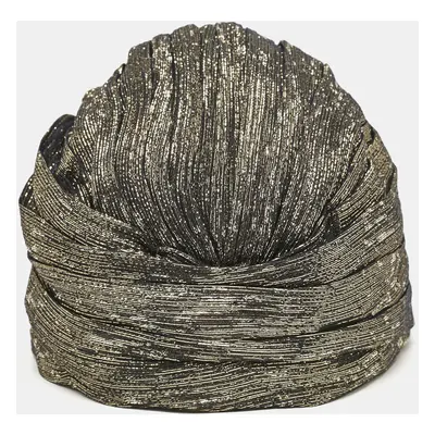 Saint Laurent Metallic Lurex Silk Blend Knotted Turban