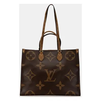 Louis Vuitton Brown Pvc Leather Monogram Giant Reverse On-The-Go Gm Tote Bag