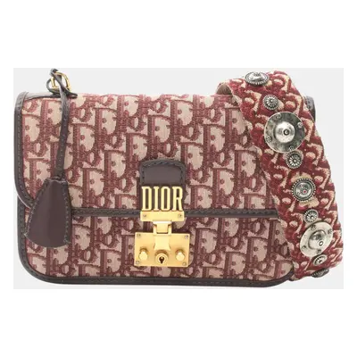 Dior Burgundy Oblique Canvas DiorAddict Flap