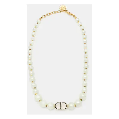 Dior Montaigne Faux Pearl Gold Tone Choker Necklace