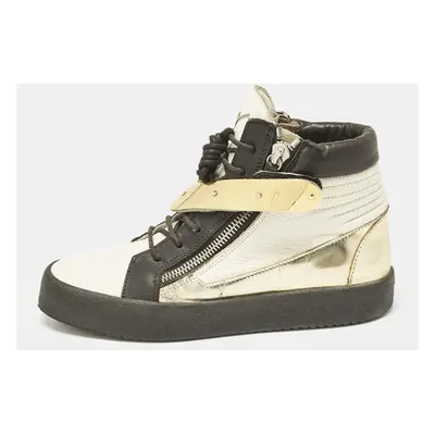 Giuseppe Zanotti Tri-Color Leather Hero V Strap High Top Sneakers Size