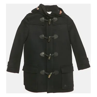 Burberry Children Navy Blue Wool Felt Duffle Coat Yrs